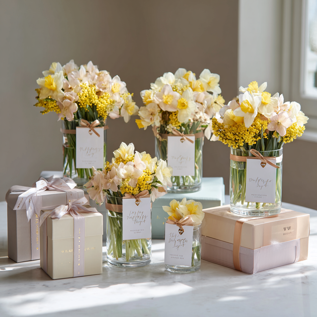 Kurumsal hediyelik yapay çiçek aranjmanı özel tasarım sunum