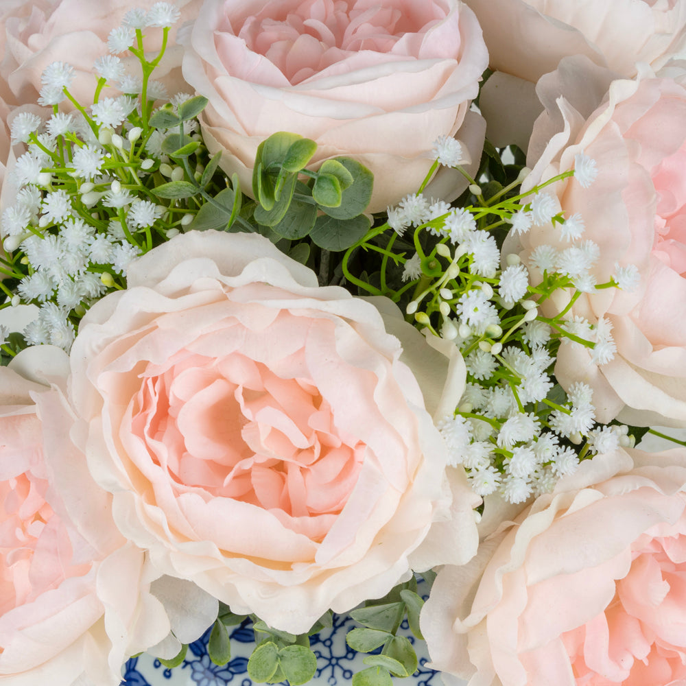 Bleu Blanc Vazoda Pembe Gül Aranjman