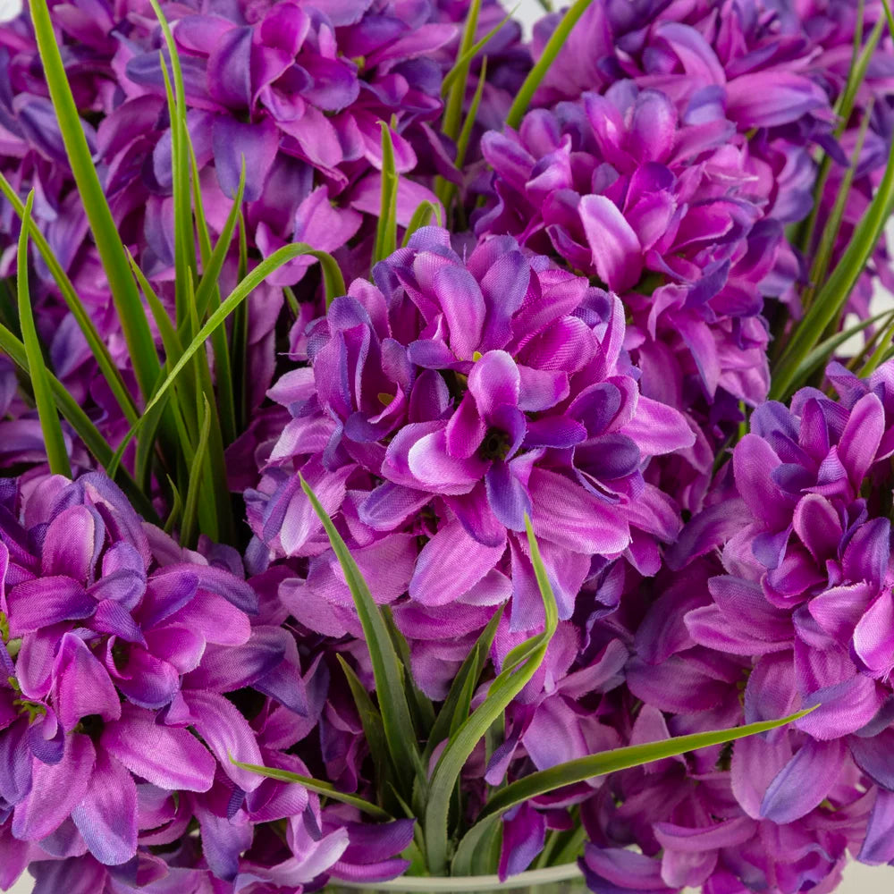 Mor Sümbül Aranjmanı – Silindir Cam Vazoda