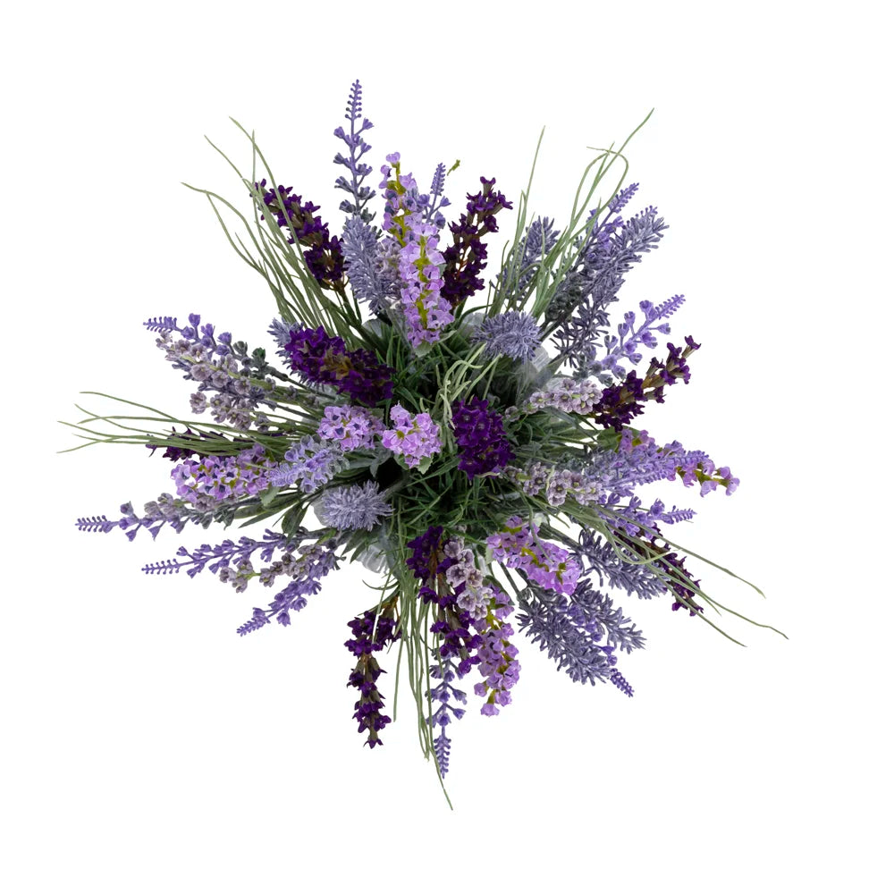 Mor Lavanta Aranjmanı – Antik Görünümlü Saksıda