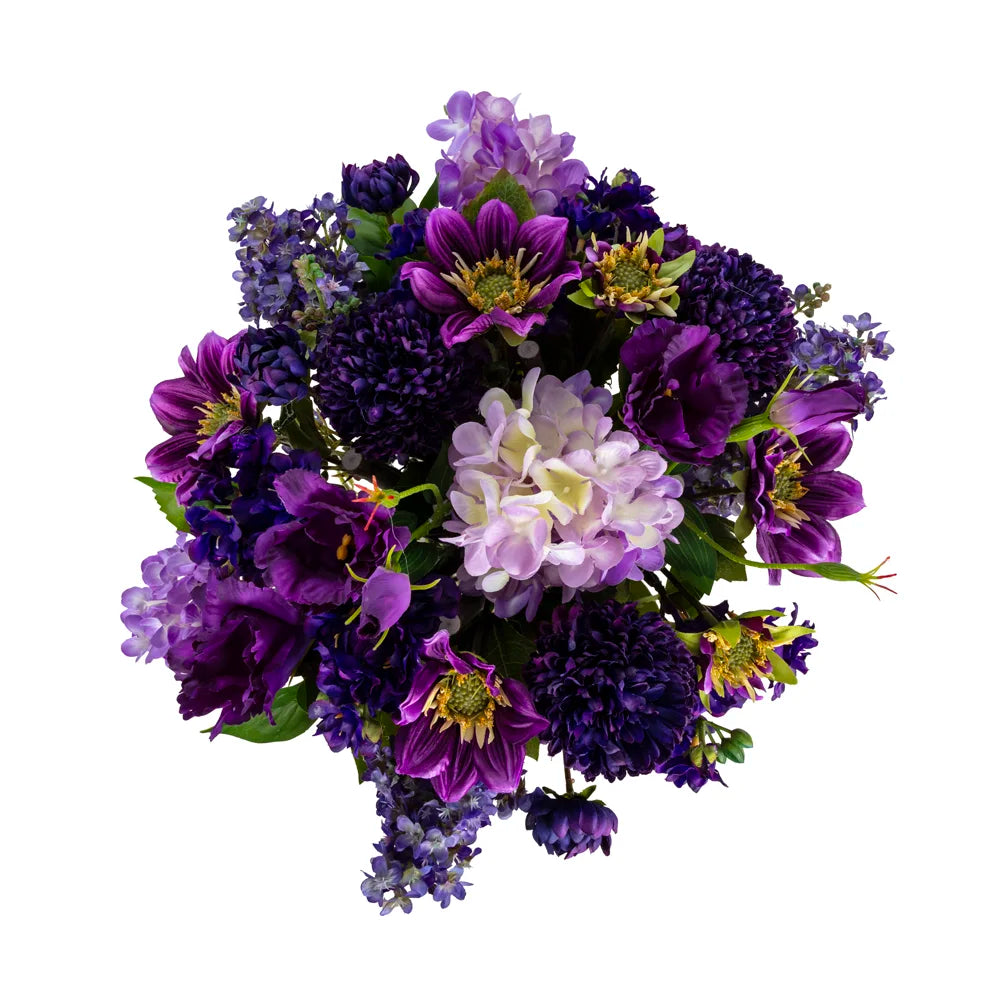 Mor Çiçek Aranjmanı – Cam Vazoda
