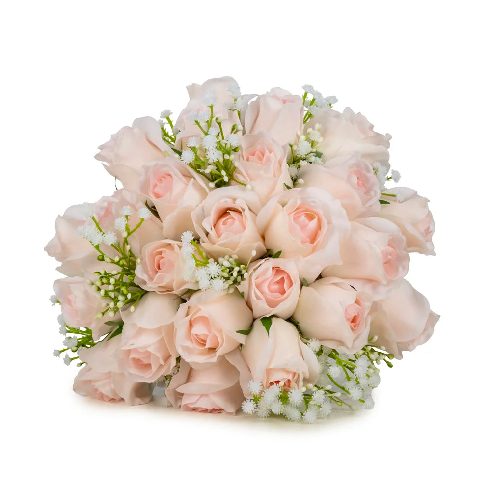 Pembe Islak Dokulu Gelin Buketi