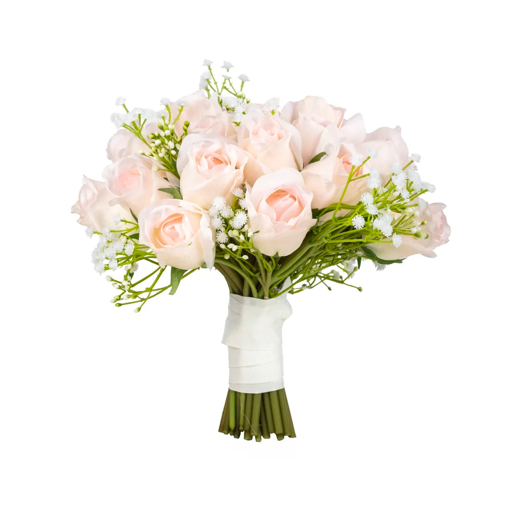 Pembe Islak Dokulu Gelin Buketi