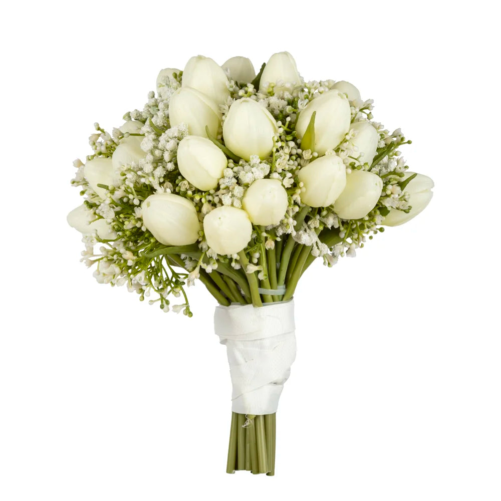 Beyaz Laleli Gelin Buketi
