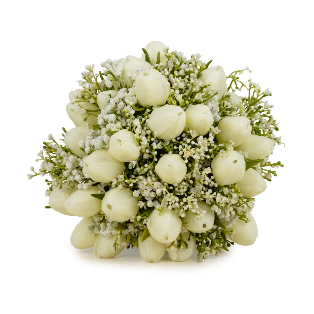 Beyaz Laleli Gelin Buketi