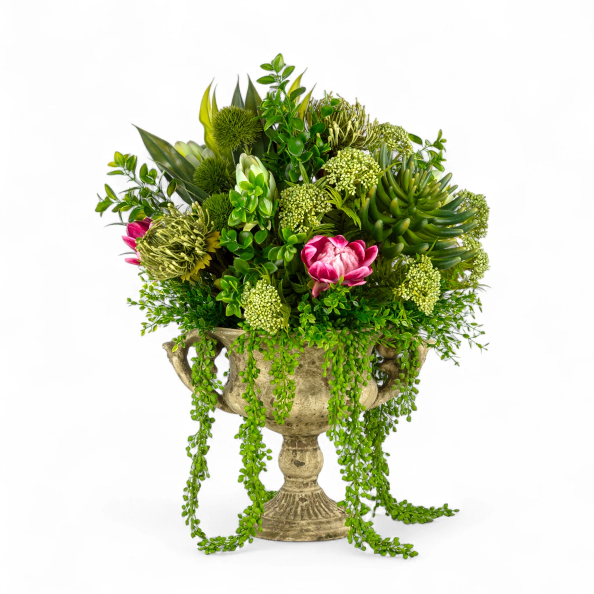 Vintage Vazo Karışık Kaktüs Aranjman – Doğal Görünümlü