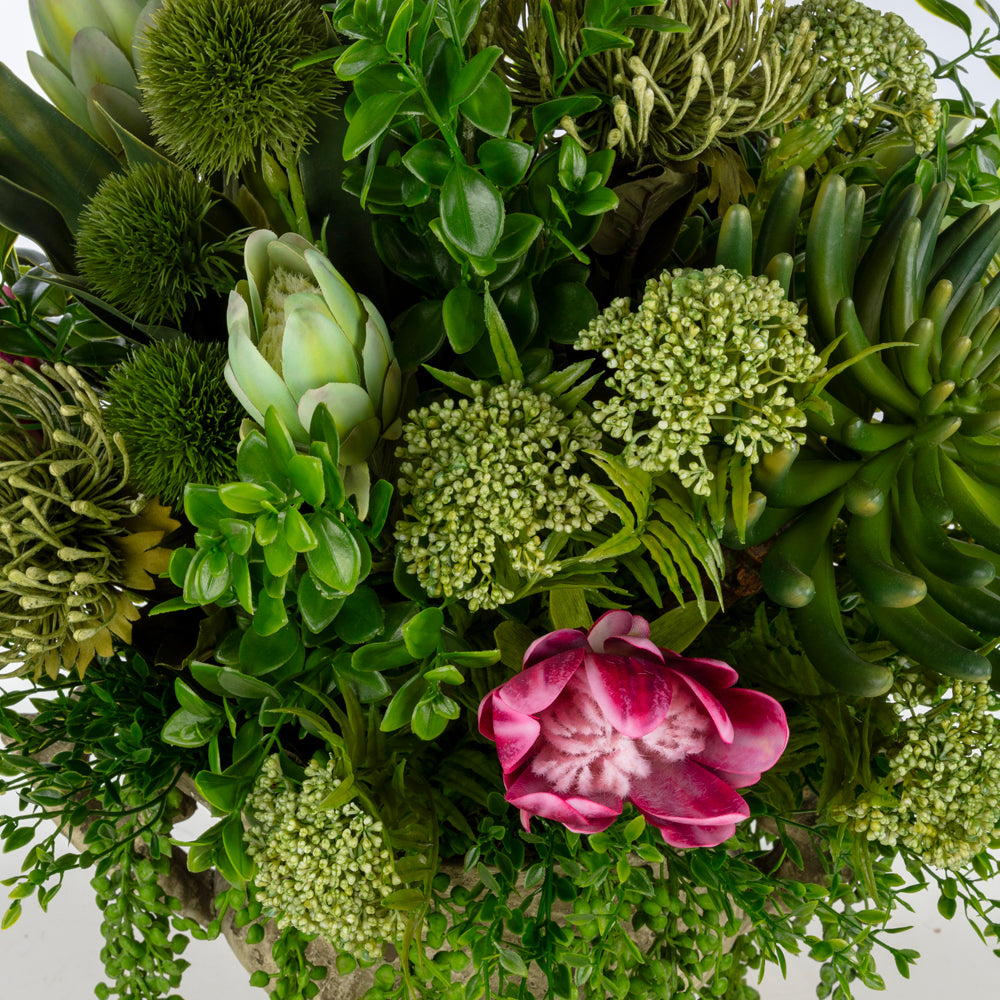 Vintage Vazo Karışık Kaktüs Aranjman – Doğal Görünümlü